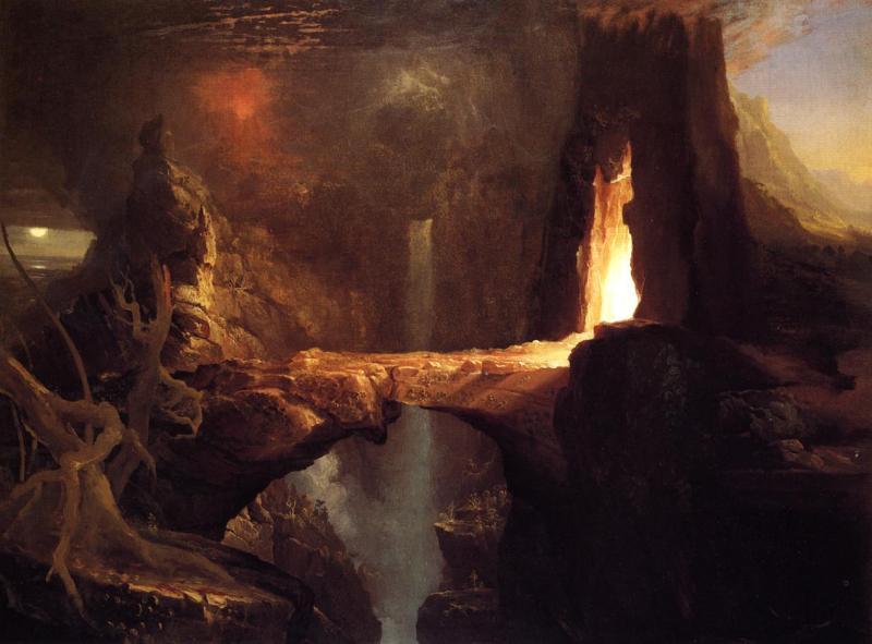 Thomas Cole Expulsion - Moon and Firelight oil painting image